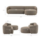 2 Piece 120" Right Facing Boucle Fabric Modular Sofa with Chaise