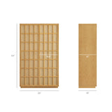 64 Inch Tall Japandi Storage Cabinet with Woven Geometric Doors in Light Oak