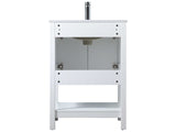Everett 24 Inch White Single Sink Vanity with Marble Top