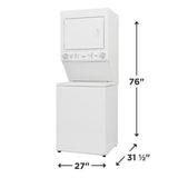 Frigidaire Electric Long Vent Stacked Laundry Center - 3.9 Cu. Ft. Washer & 5.5 Cu. Ft. Dryer
