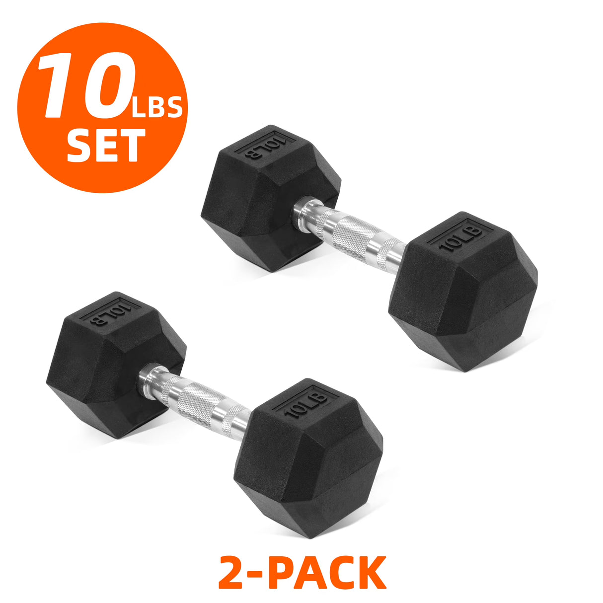 FlexWave Rubber Encased Hex Dumbbell