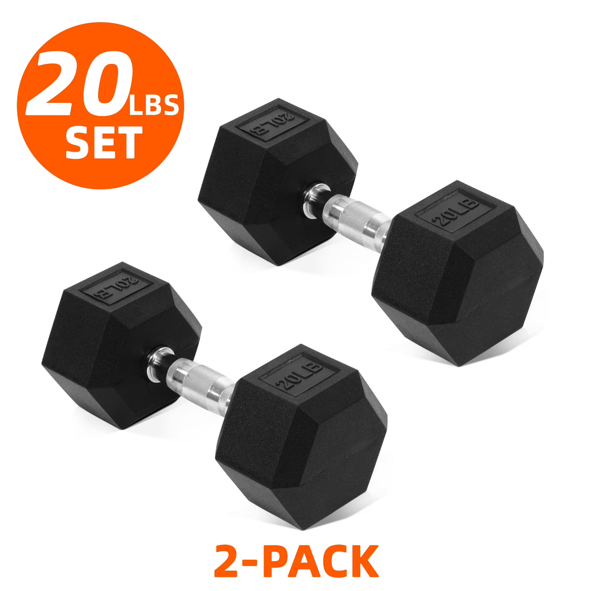 FlexWave Rubber Encased Hex Dumbbell