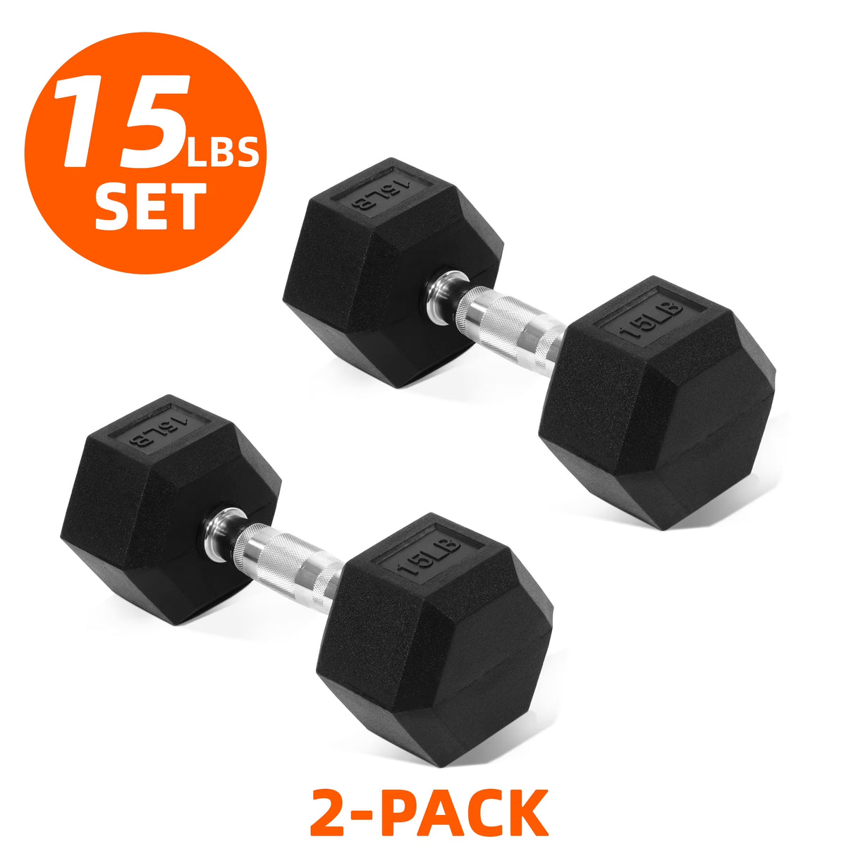 FlexWave Rubber Encased Hex Dumbbell