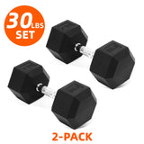 FlexWave Rubber Encased Hex Dumbbell