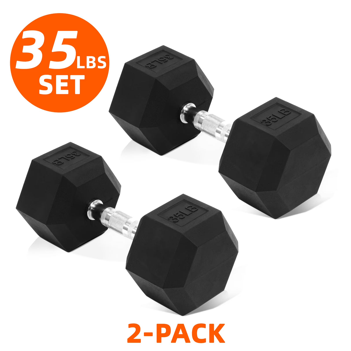FlexWave Rubber Encased Hex Dumbbell