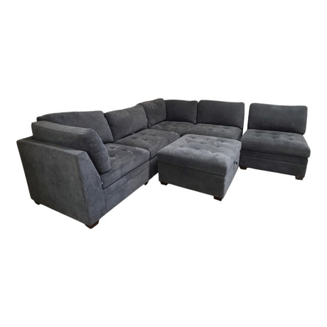 Thomasville Tisdale Modular Sectional 6-Piece Boucle with Storage Ottoman