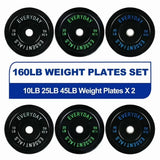 INTRTLOCKINGING TILES Olympic Black Rubber Bumper Plate Set