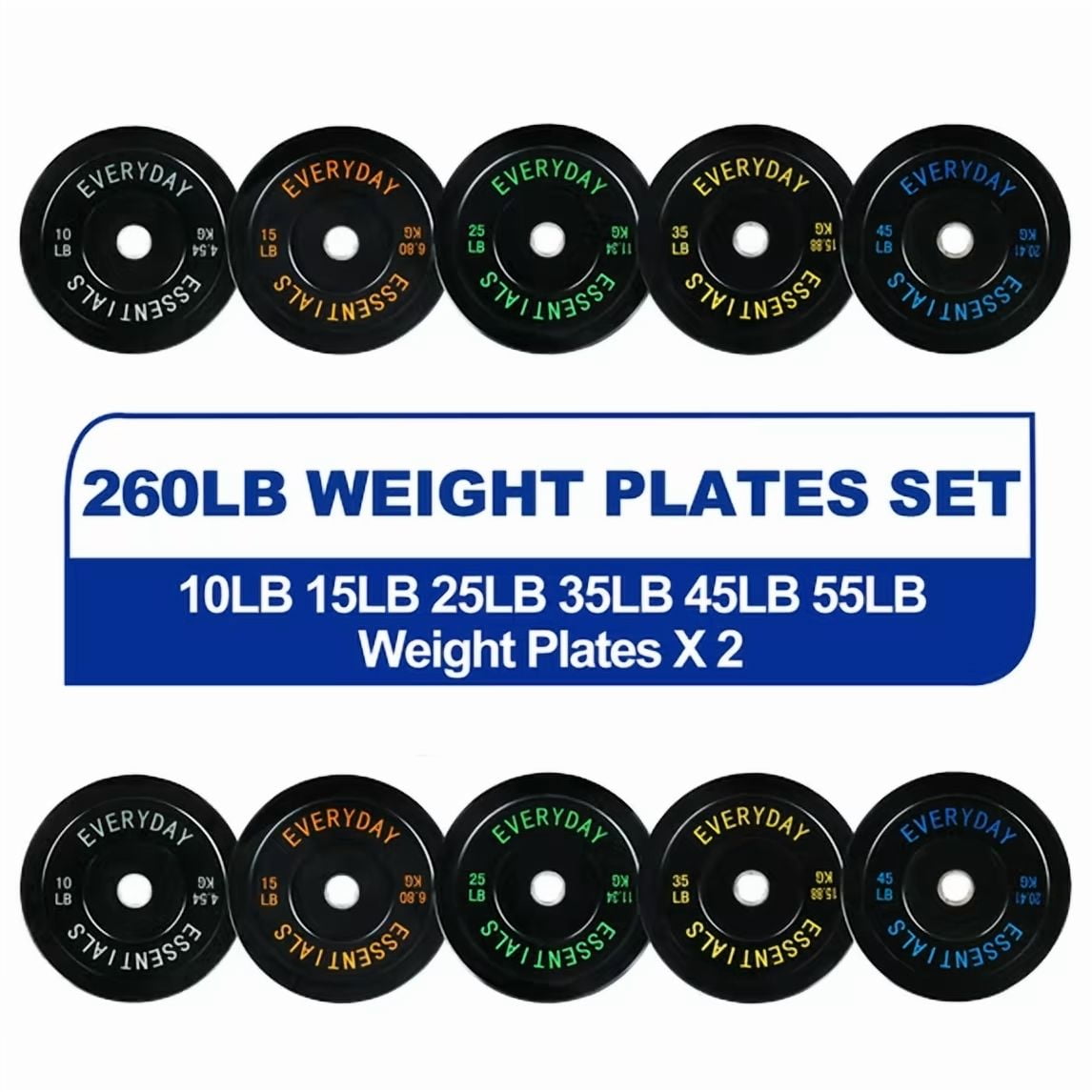 INTRTLOCKINGING TILES Olympic Black Rubber Bumper Plate Set