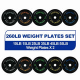 INTRTLOCKINGING TILES Olympic Black Rubber Bumper Plate Set