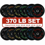 INTRTLOCKINGING TILES Olympic Black Rubber Bumper Plate Set