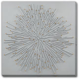 White Starburst Hand-painted Wrapped Canvas