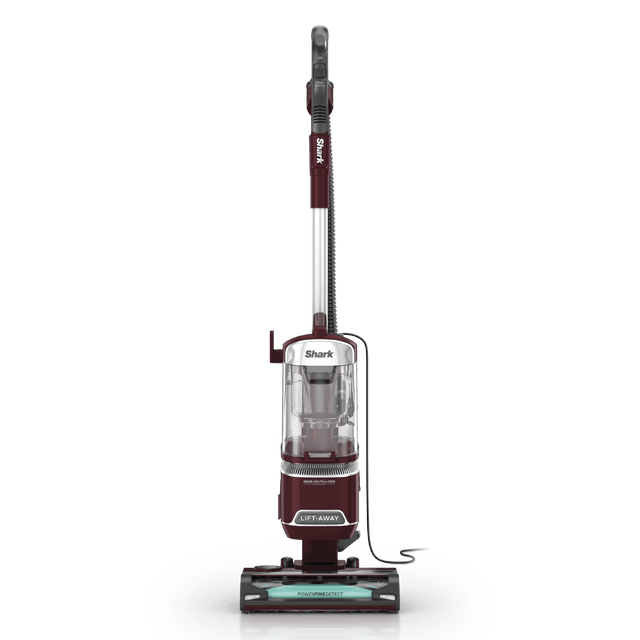 Shark LA492 Burgundy upright vacuum, front view
