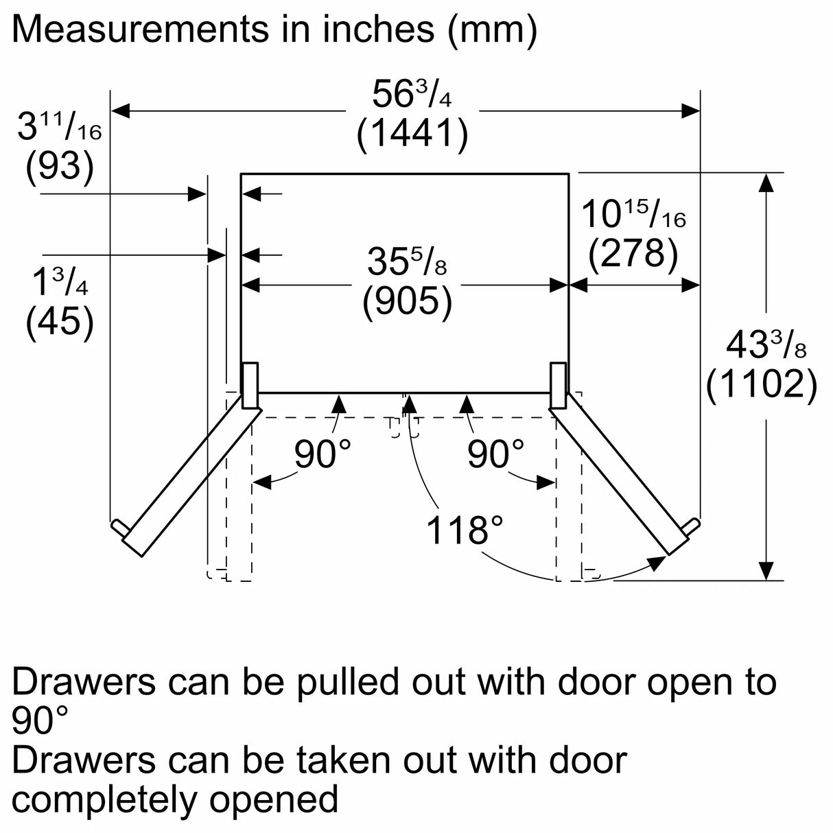 BOSCH 800 Series French Door Bottom Mount Refrigerator 36''