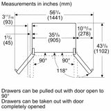 BOSCH 800 Series French Door Bottom Mount Refrigerator 36''