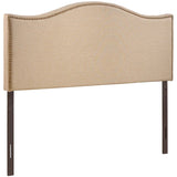 Curved Nailhead Upholstered Linen Headboard