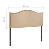 Curved Nailhead Upholstered Linen Headboard