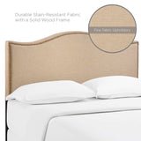 Curved Nailhead Upholstered Linen Headboard