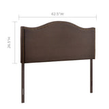 Curved Nailhead Upholstered Linen Headboard