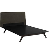 Mid-Century Modern Upholstered Platform Bed