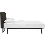 Mid-Century Modern Upholstered Platform Bed