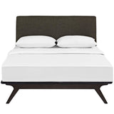 Mid-Century Modern Upholstered Platform Bed