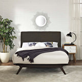 Mid-Century Modern Upholstered Platform Bed