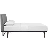 Mid-Century Modern Upholstered Platform Bed