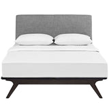 Mid-Century Modern Upholstered Platform Bed