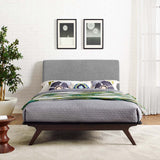 Mid-Century Modern Upholstered Platform Bed