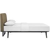 Mid-Century Modern Upholstered Platform Bed