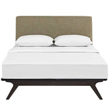Mid-Century Modern Upholstered Platform Bed