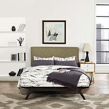 Mid-Century Modern Upholstered Platform Bed