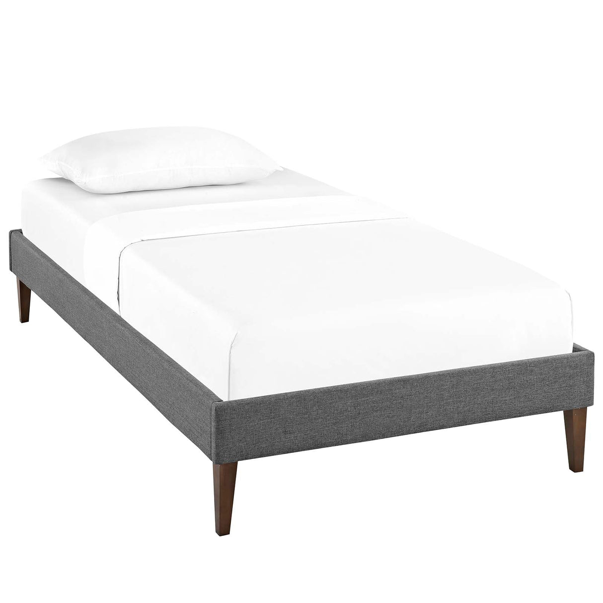 Upholstered Fabric Platform Bed with Squared Tapered Legs