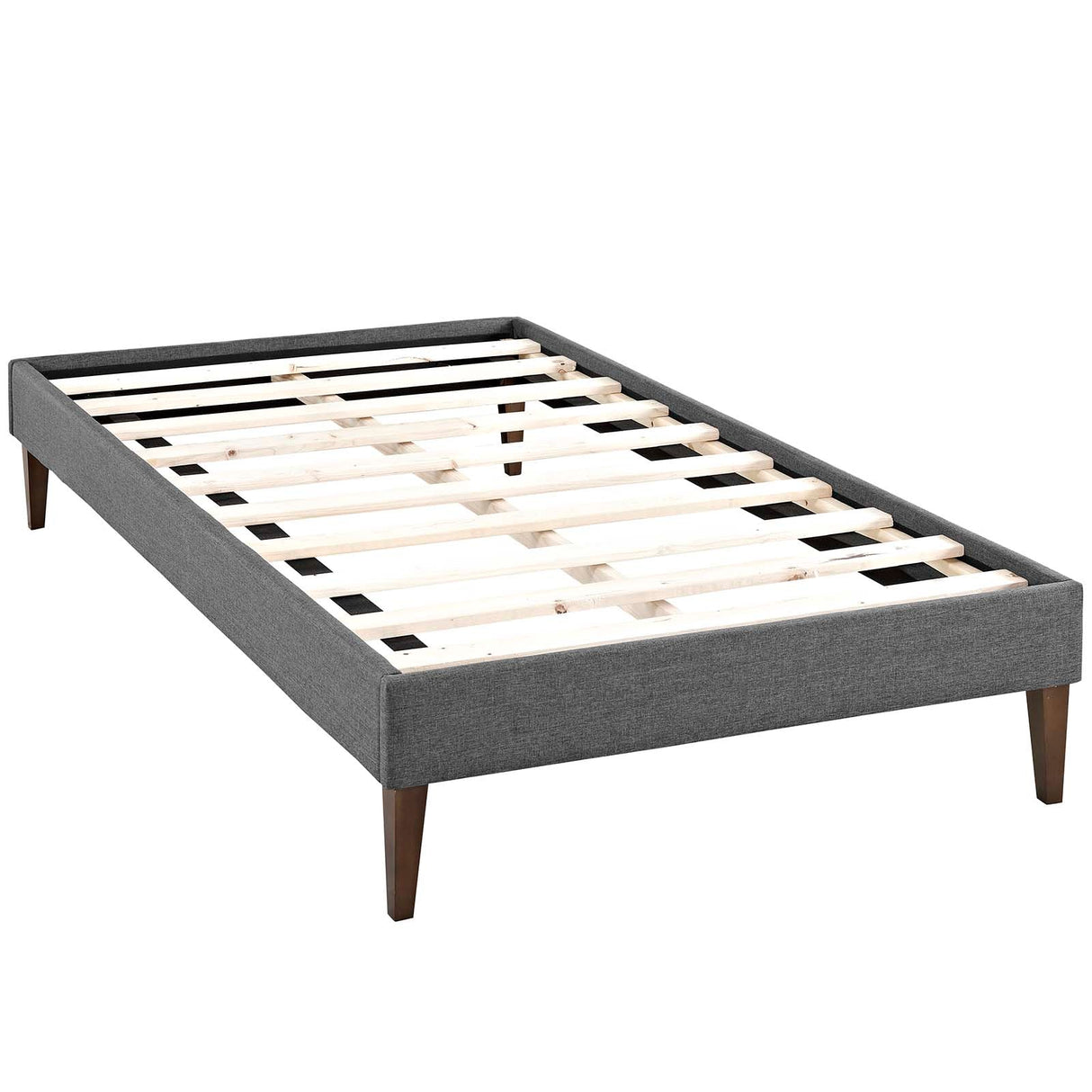 Upholstered Fabric Platform Bed with Squared Tapered Legs