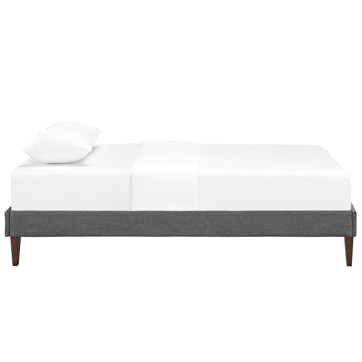 Upholstered Fabric Platform Bed with Squared Tapered Legs