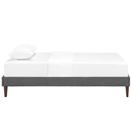 Upholstered Fabric Platform Bed with Squared Tapered Legs