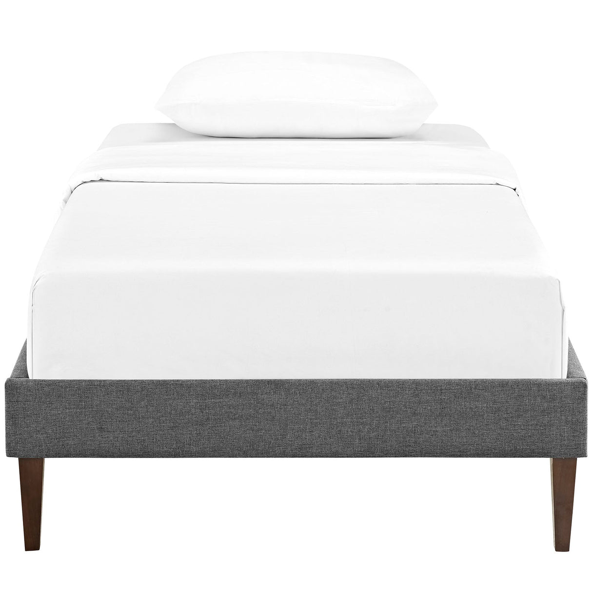 Upholstered Fabric Platform Bed with Squared Tapered Legs