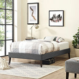 Upholstered Fabric Platform Bed with Squared Tapered Legs