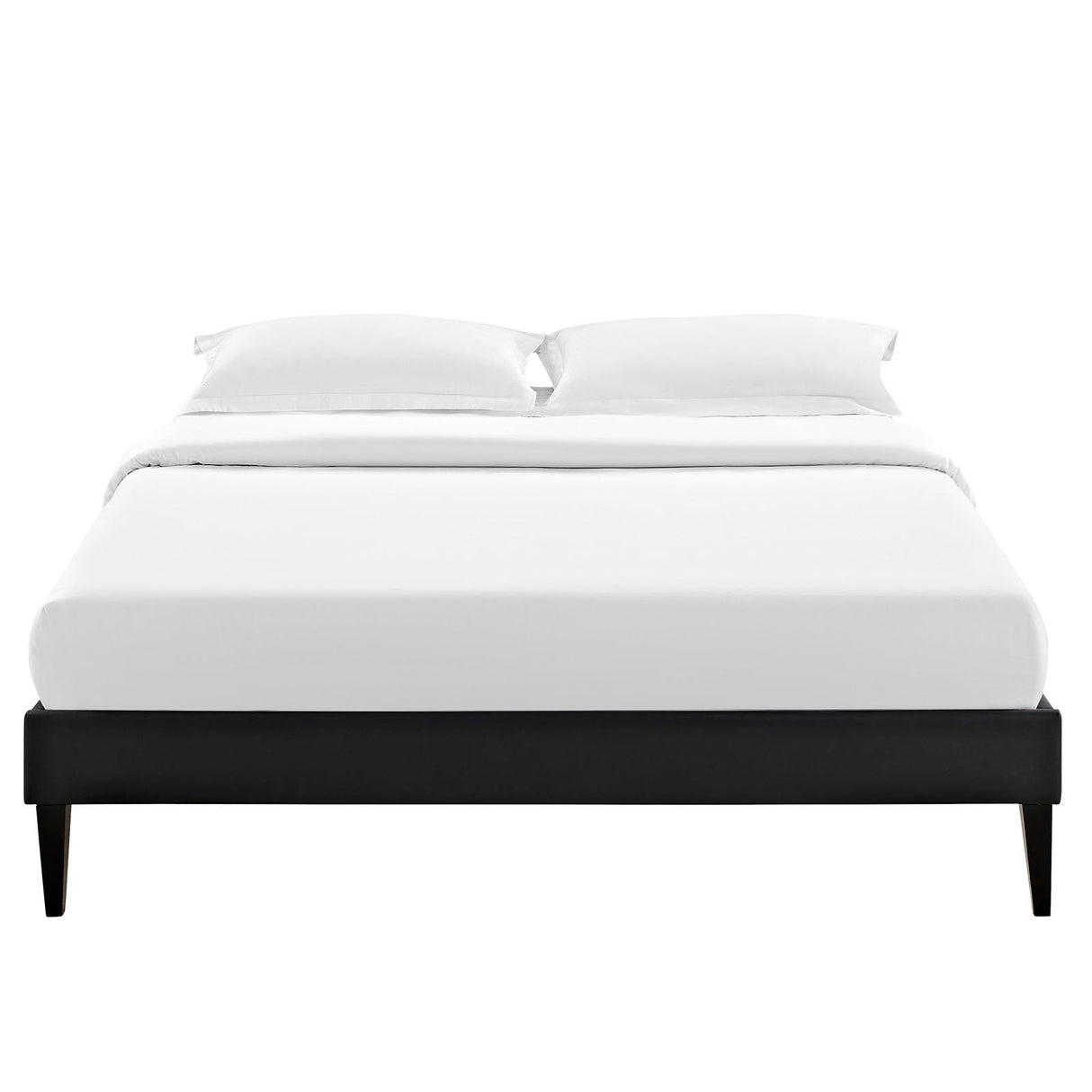 Upholstered Fabric Platform Bed with Squared Tapered Legs