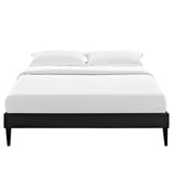 Upholstered Fabric Platform Bed with Squared Tapered Legs