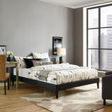 Upholstered Fabric Platform Bed with Squared Tapered Legs