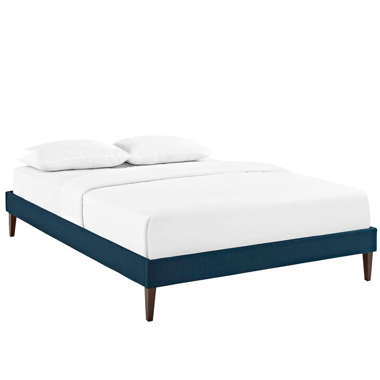 Upholstered Fabric Platform Bed with Squared Tapered Legs