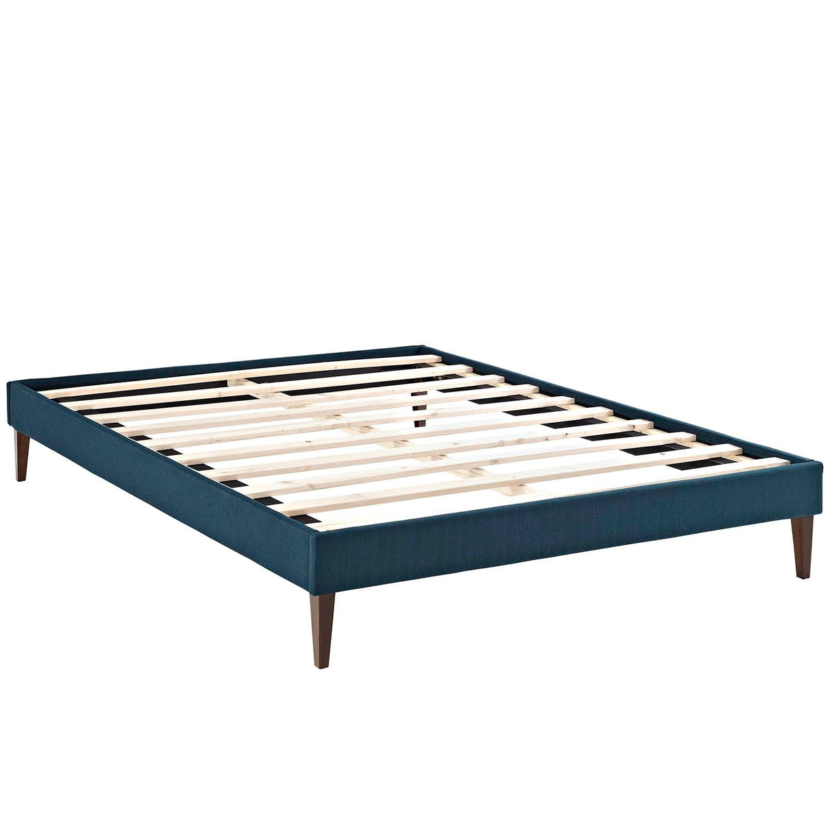 Upholstered Fabric Platform Bed with Squared Tapered Legs