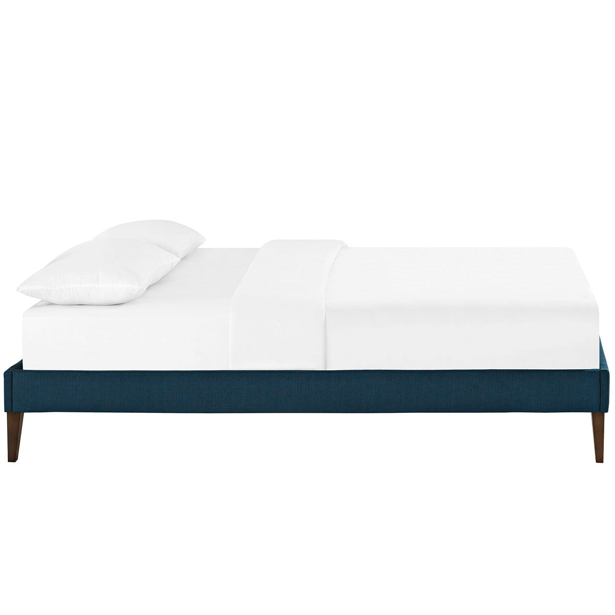 Upholstered Fabric Platform Bed with Squared Tapered Legs