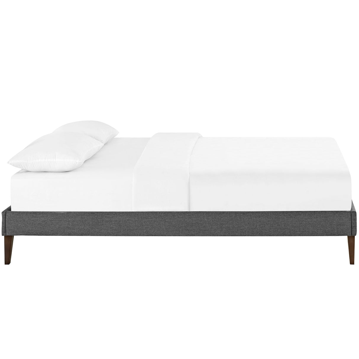 Upholstered Fabric Platform Bed with Squared Tapered Legs