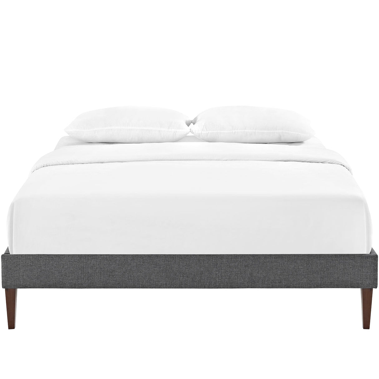 Upholstered Fabric Platform Bed with Squared Tapered Legs
