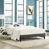 Upholstered Fabric Platform Bed with Squared Tapered Legs