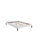 Upholstered Fabric Platform Bed with Squared Tapered Legs