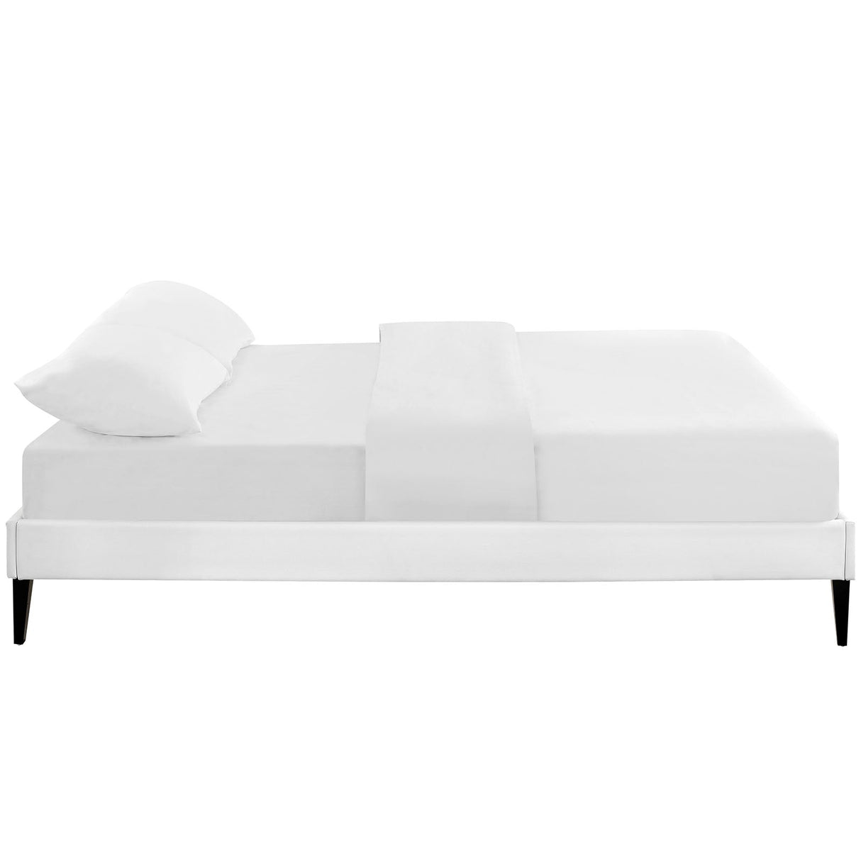 Upholstered Fabric Platform Bed with Squared Tapered Legs