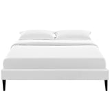 Upholstered Fabric Platform Bed with Squared Tapered Legs